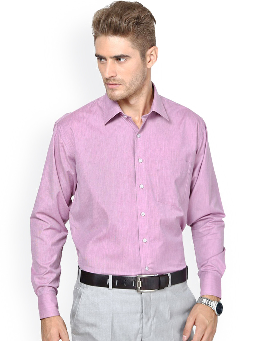 Shaftesbury London Purple Standard Fit Formal Shirt