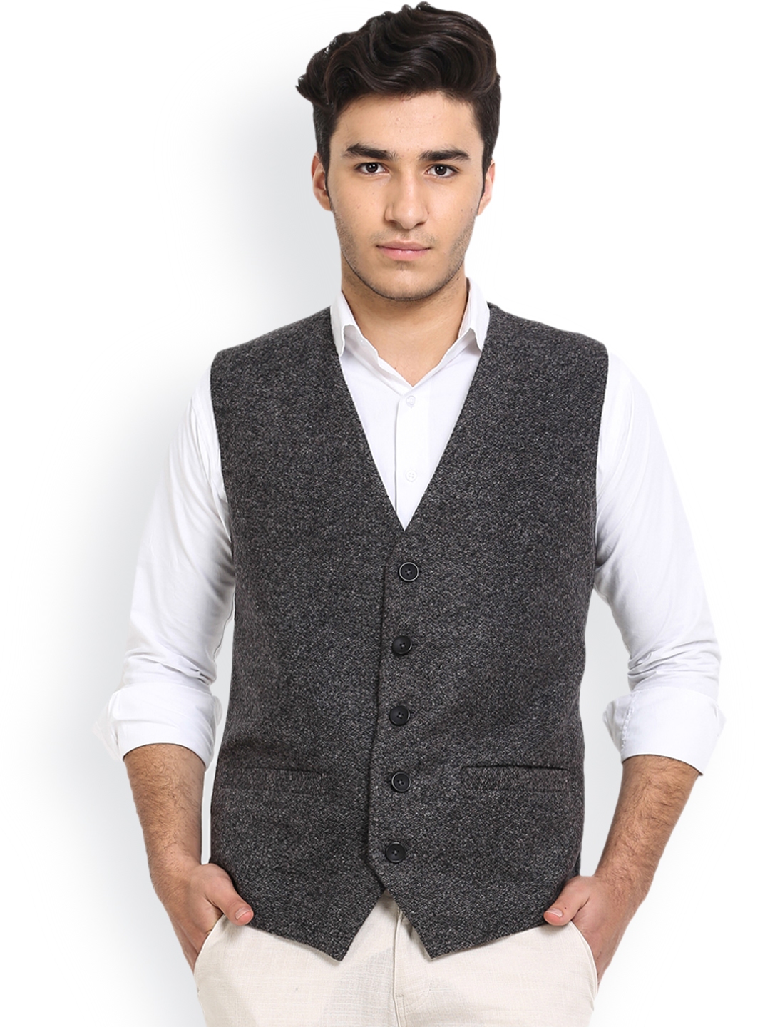 Grey hot sale wool waistcoat