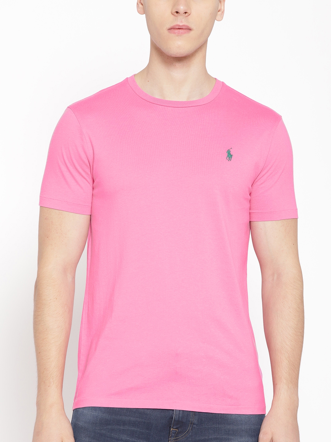 Buy Polo Ralph Lauren Men Pink Solid Round Neck T Shirt - Tshirts for Men  9999297 | Myntra