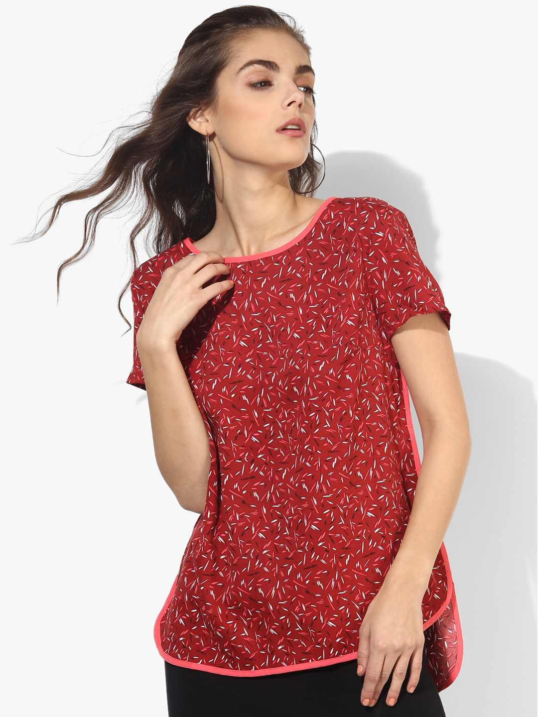 Maroon Printed Blouse