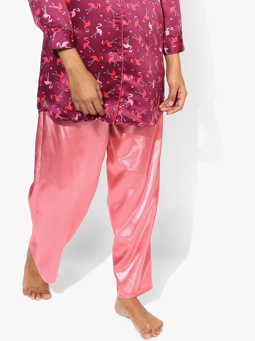 PrettySecrets Pink Solid Pyjama Set