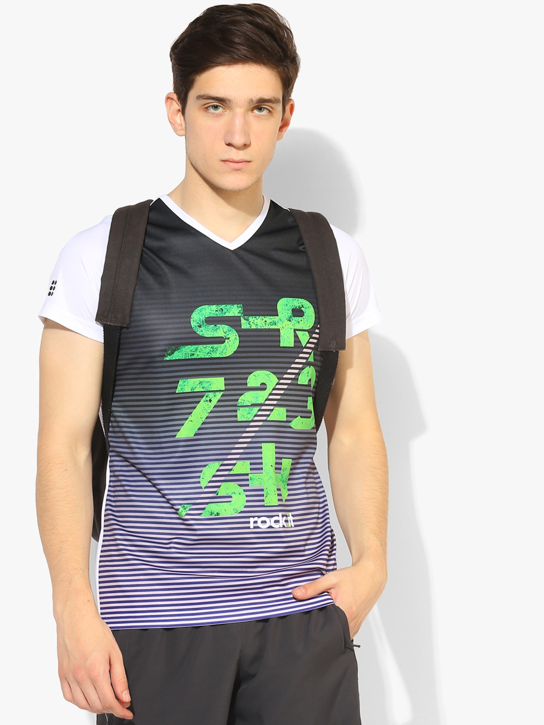 Multicoloured V Neck T-Shirt