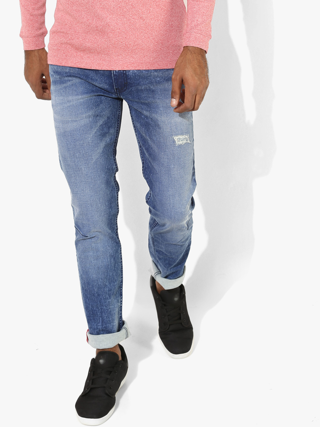 Blue Washed Low Rise Slim Fit Jeans