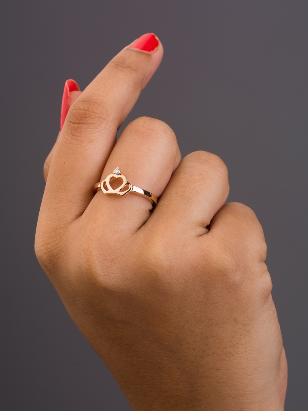 Buy TALISMAN Rose Gold Plated Heart Shaped Ring Ring for Women