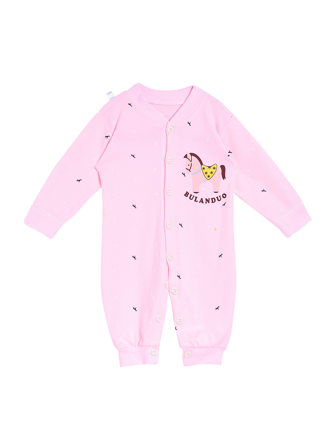 Camey Kids Unisex Pink Printed Romper