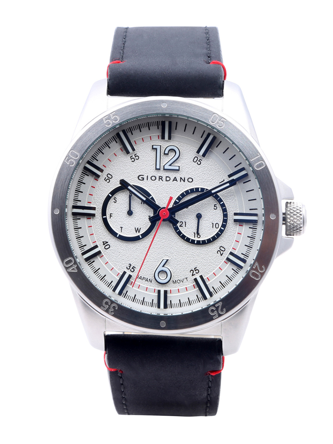 GIORDANO Men Grey Leather Analogue Watch 1970-01