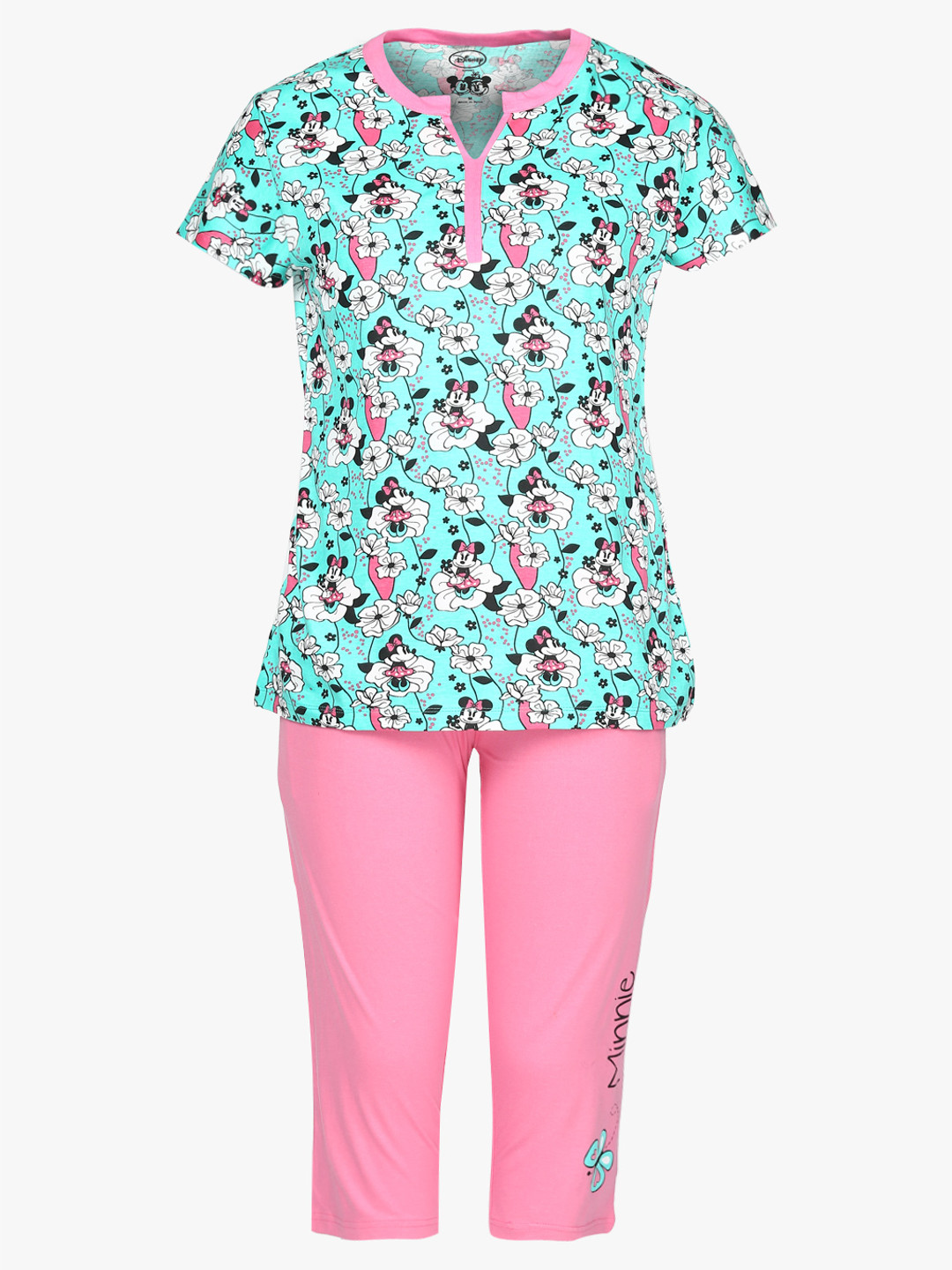 Sea Green Printed Nightdress