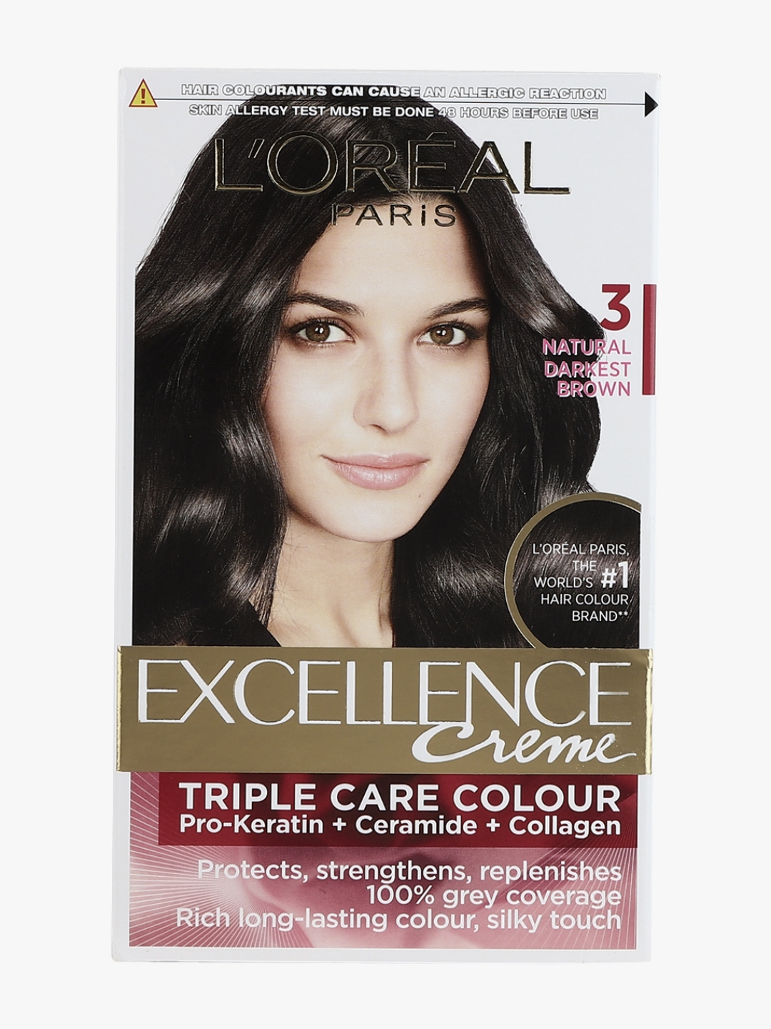 Buy L Oreal Paris Excellence Hair Color Shade No 3 Dark Brown Hair Colour For Unisex Myntra