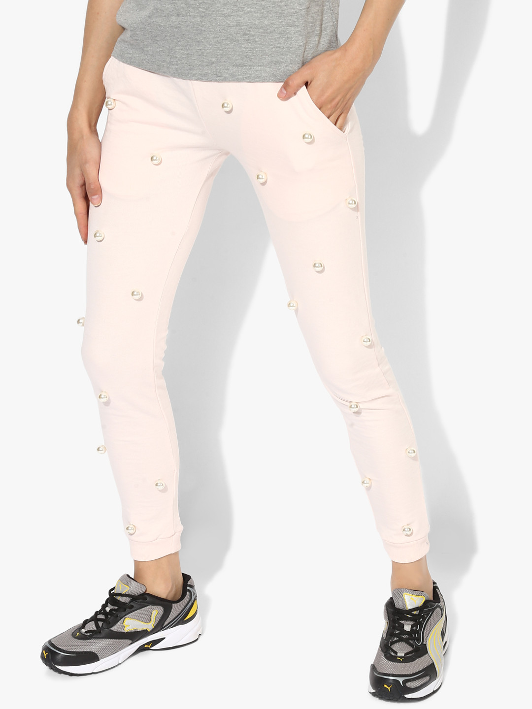 Pink Embellished Trackpants