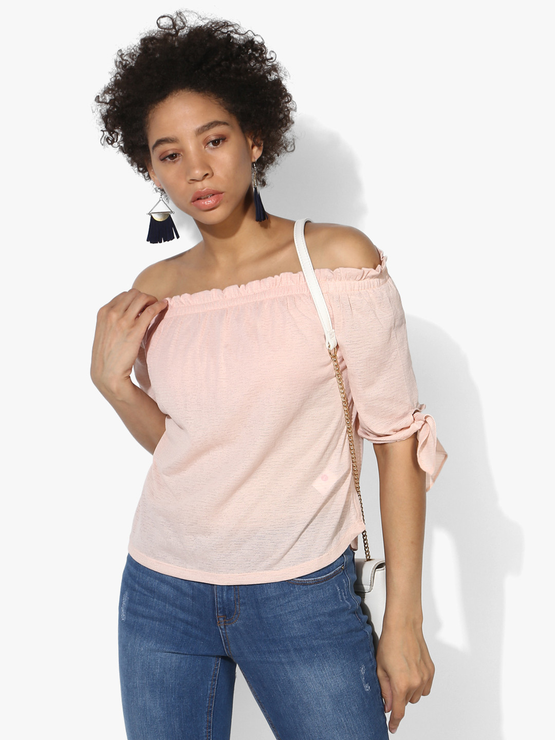 Peach Solid Blouse