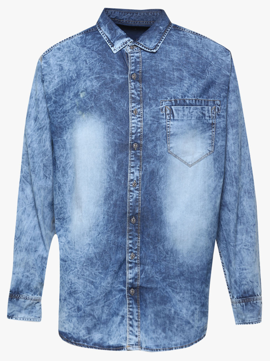 ALTOMODA by Pantaloons Plus Size Women Blue Faded Denim Shirt