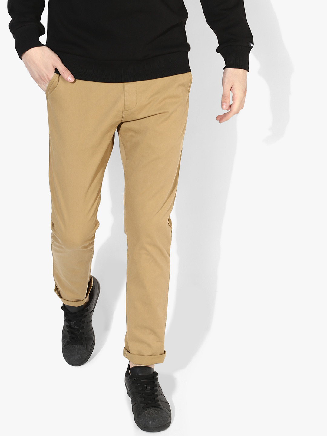 Khaki Solid Track Pants