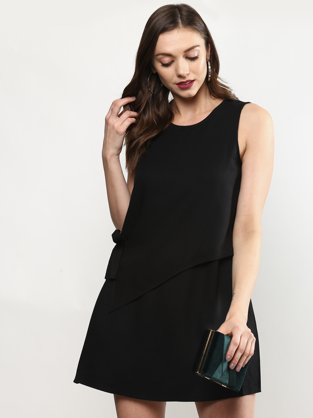 BCBGeneration Women Black Solid A-Line Dress