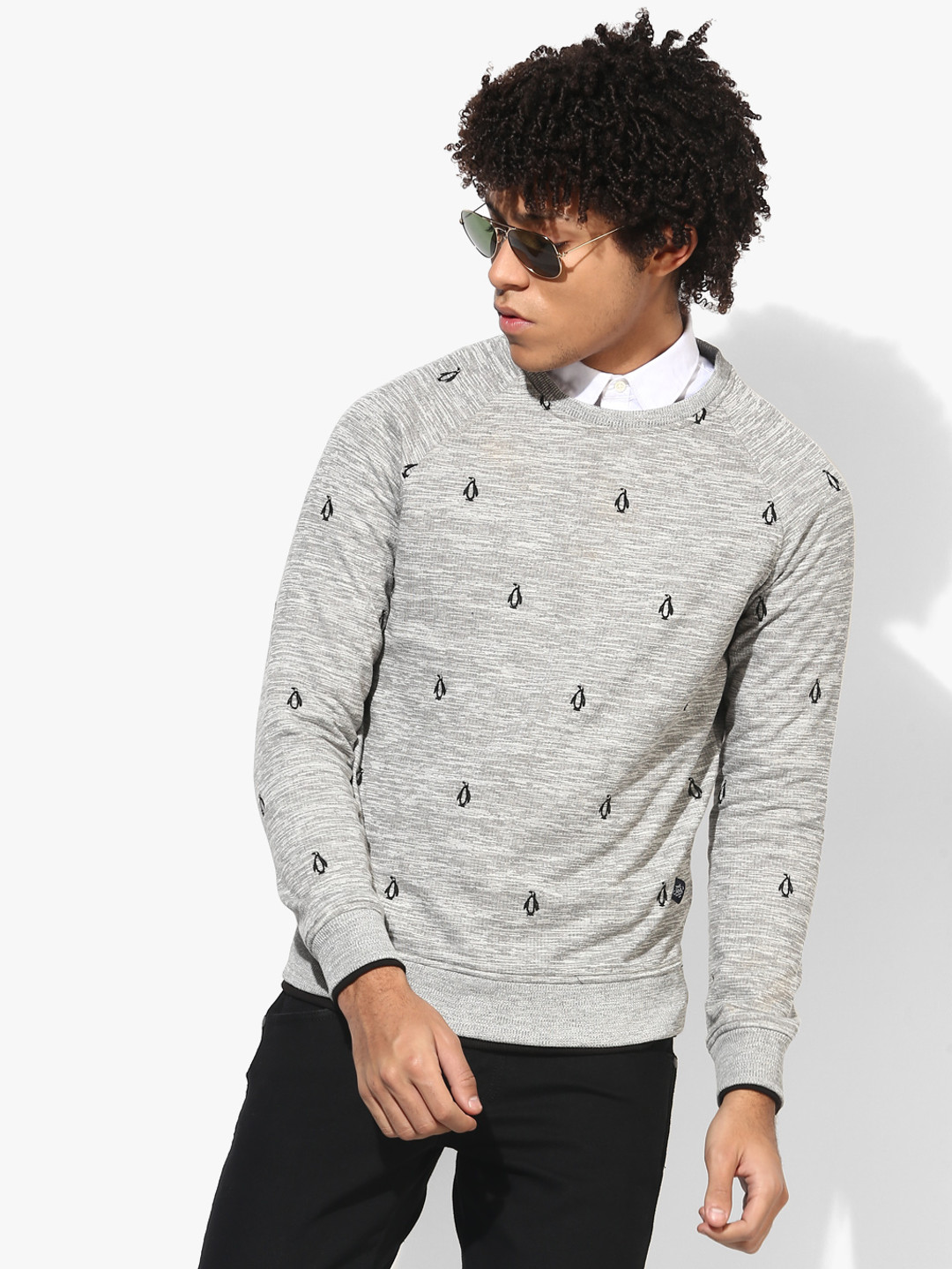Grey Textured Sweatshirt