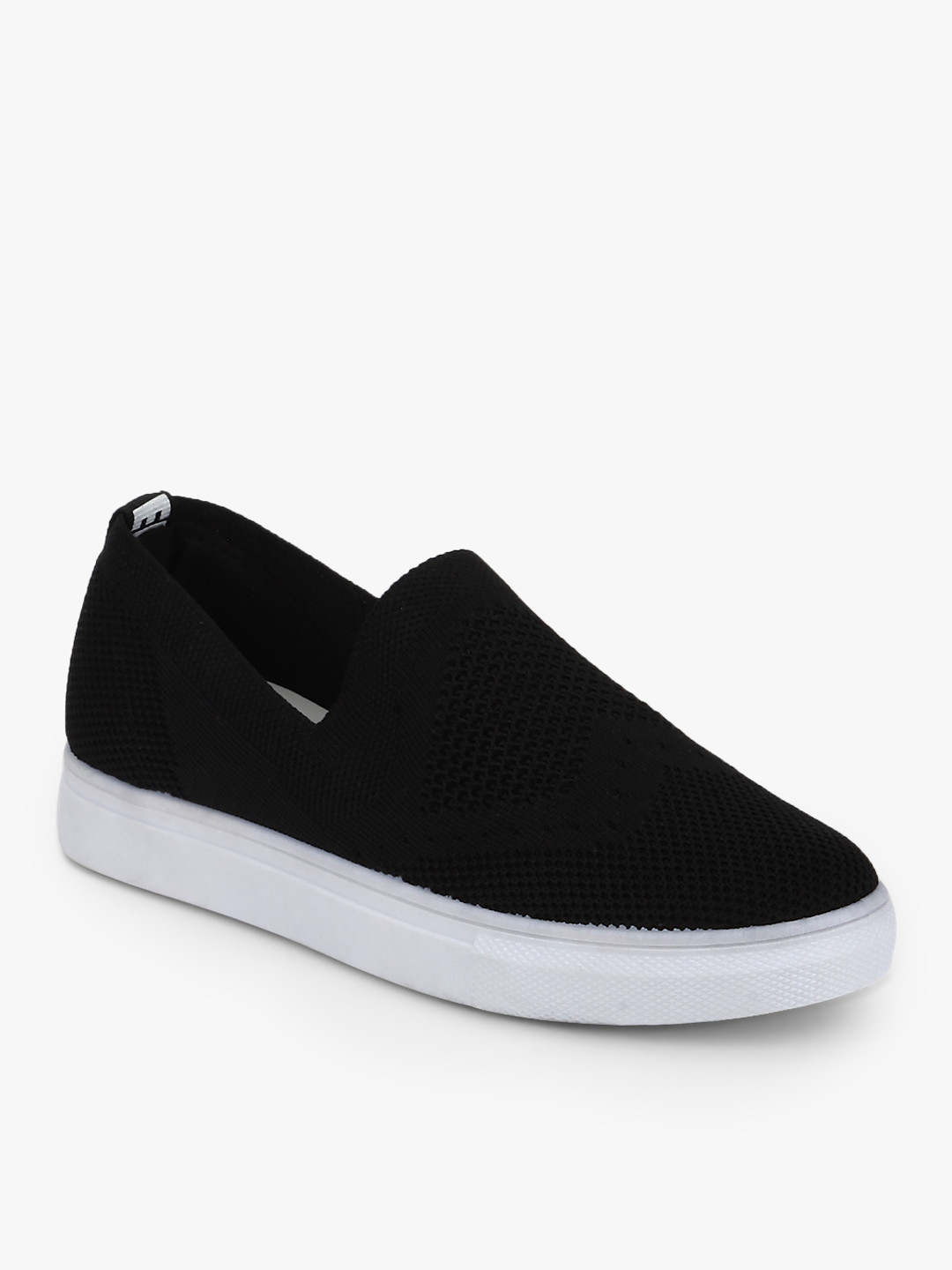 J Collection Women Black Slip-On Sneakers