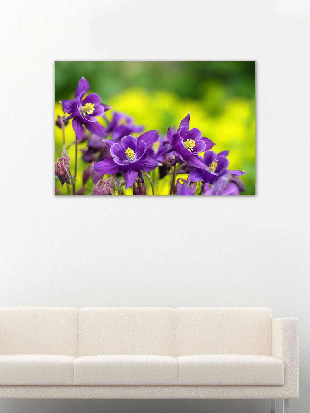 999Store Violet & Green Flowers Wall Art