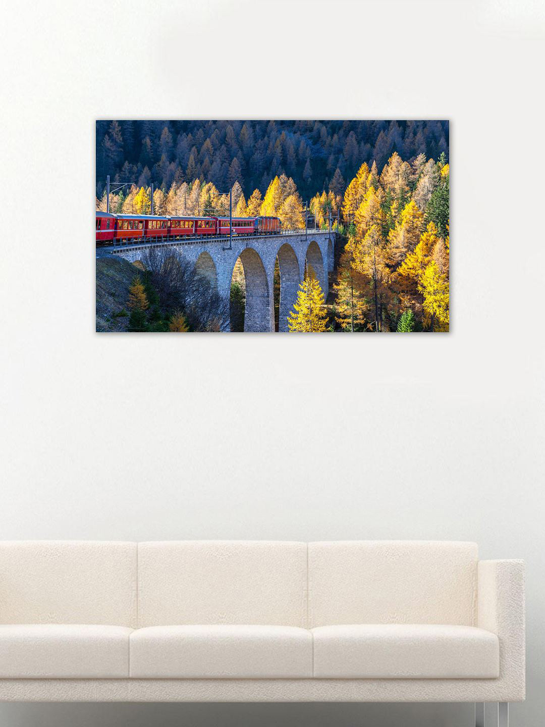 999Store Yellow & Blue Train Wall Art