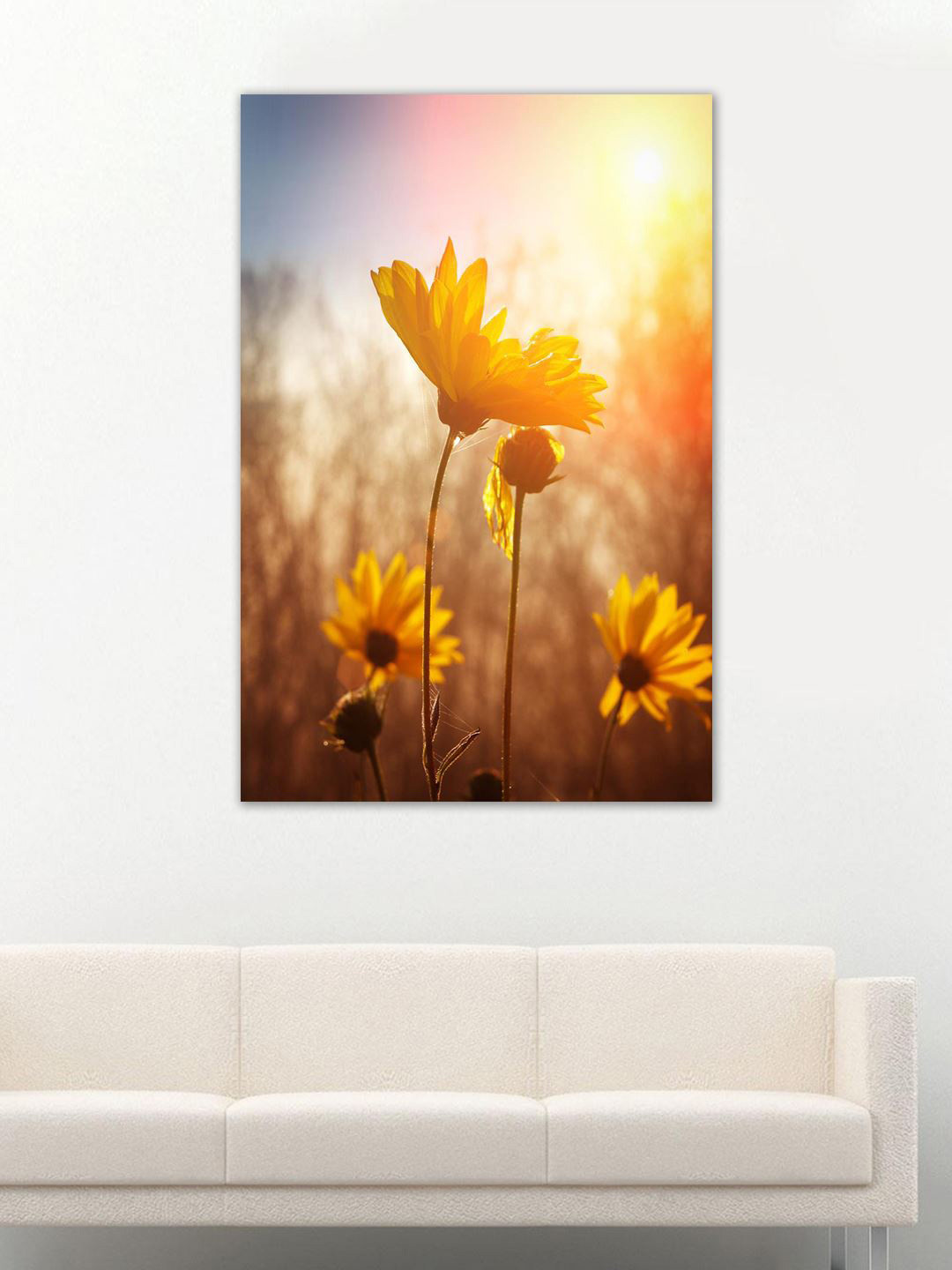 999Store Yellow & Brown Flowers Wall Art