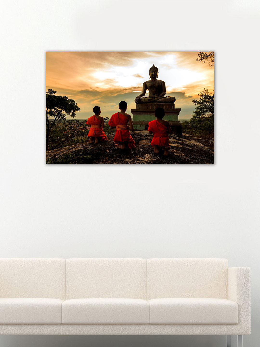 999Store Lord Buddha Brown Canvas Wall Home Office Rectangle Paintings Wall Art -24 x 36In