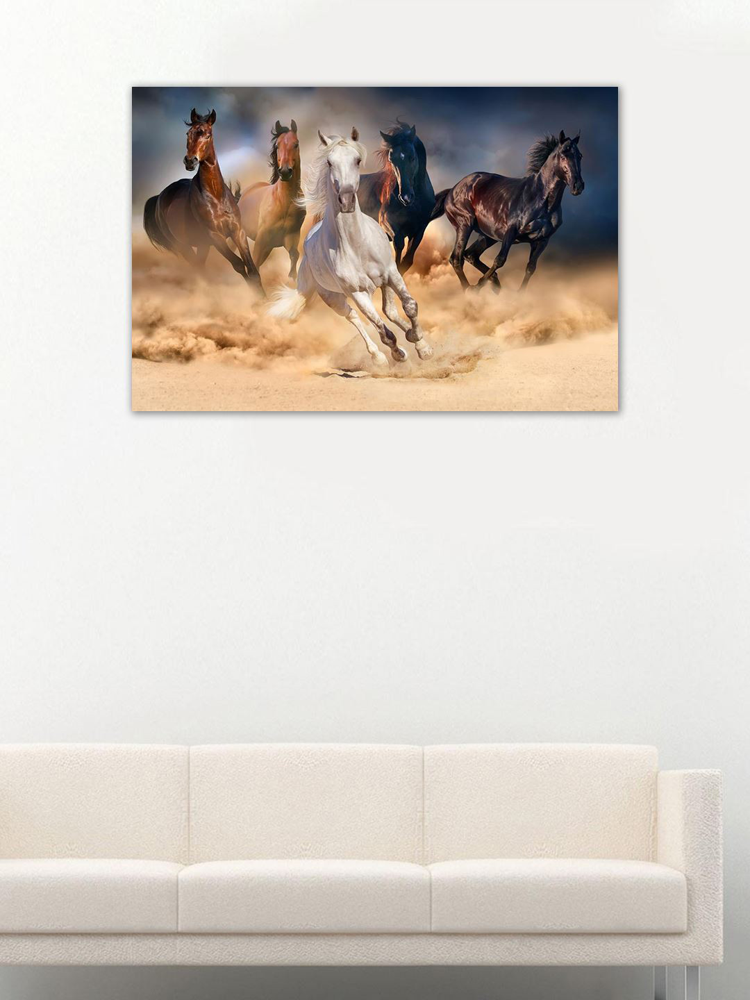 999Store Horse Herd RunIn Desert Canvas Wall Rectangle Paintings Wall Art - 54 x 36In