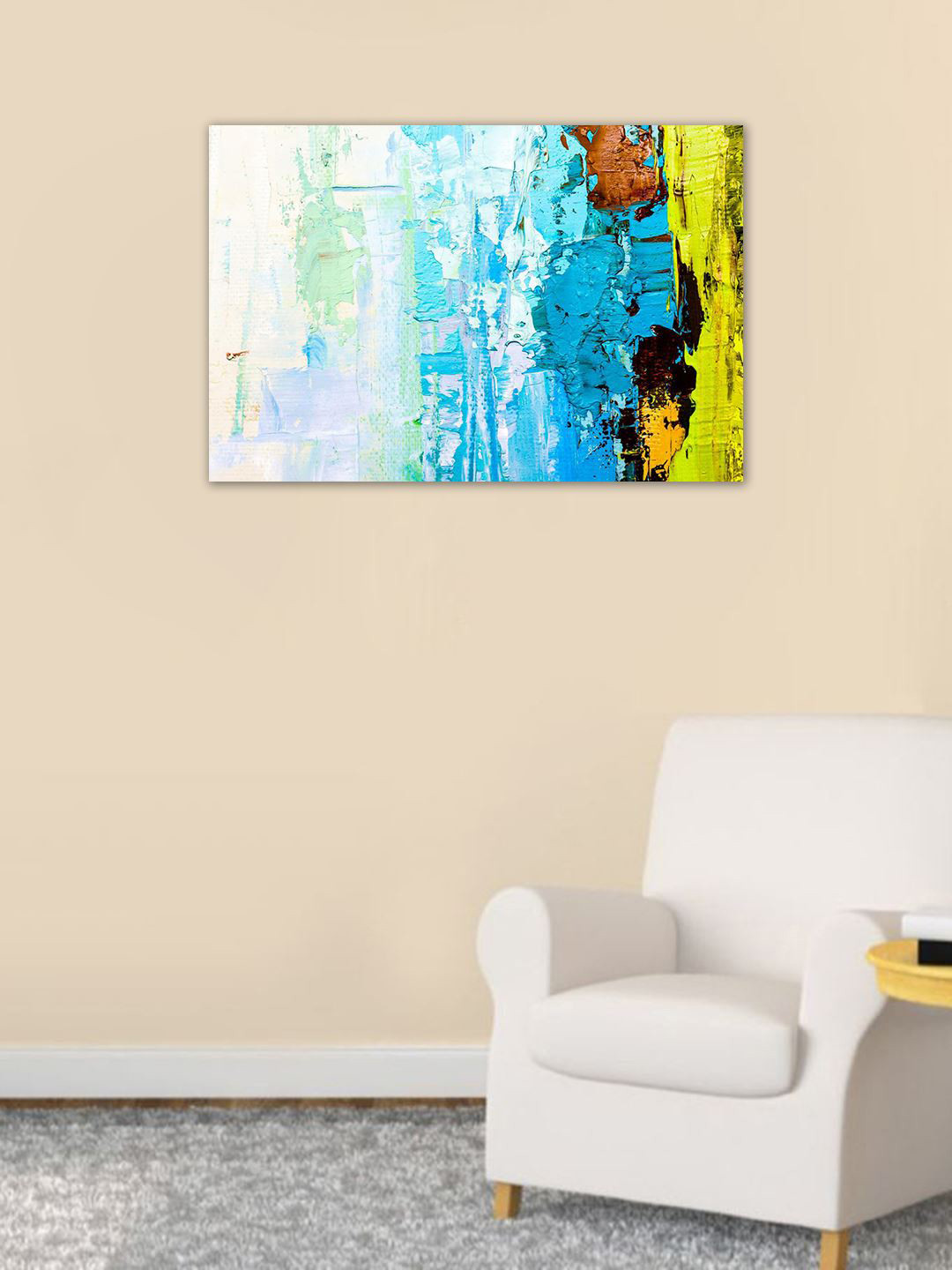 999Store Blue & White Handpainted Abstract Wall Art