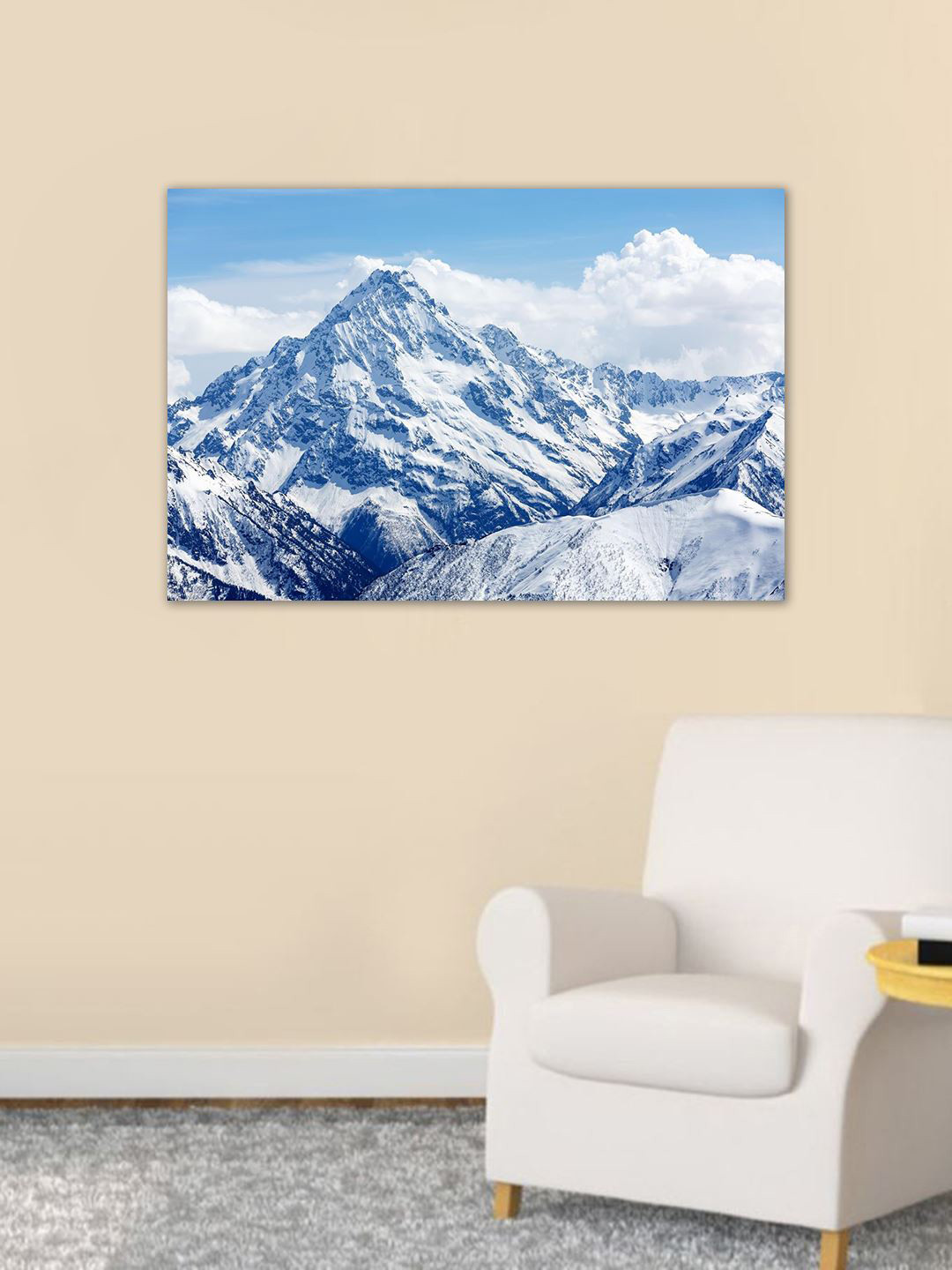 999Store White & Blue Mountain Wall Art