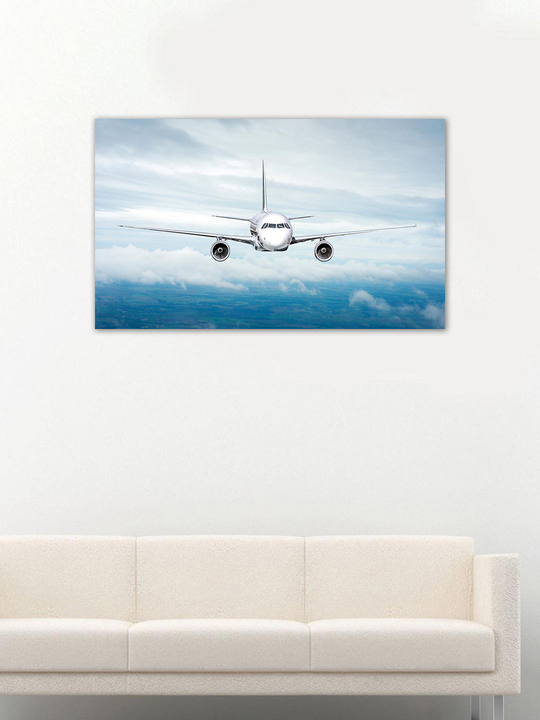 999Store White & Blue Aeroplane Wall Art