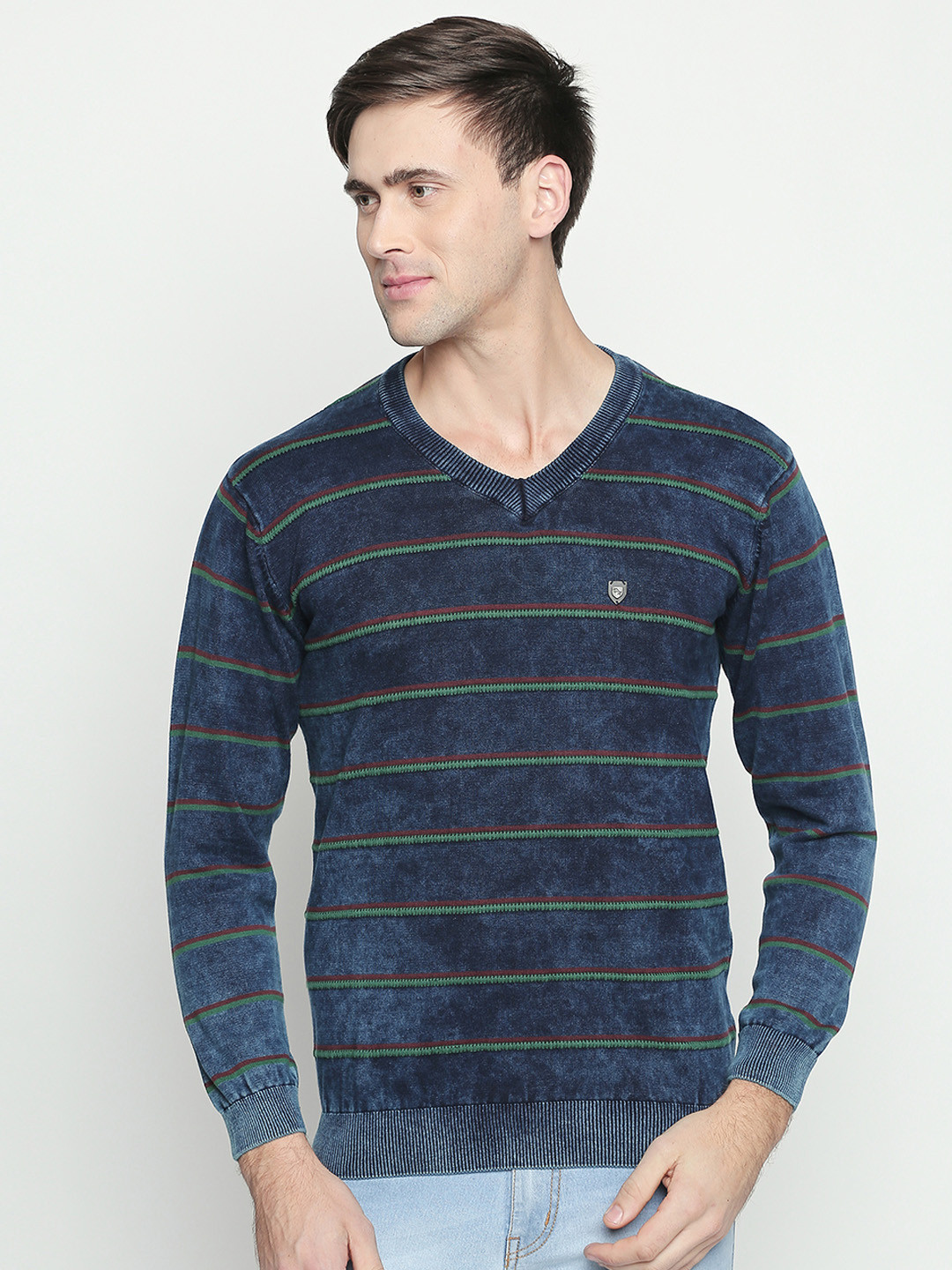 Buy DCot By Donear Men Blue Striped 