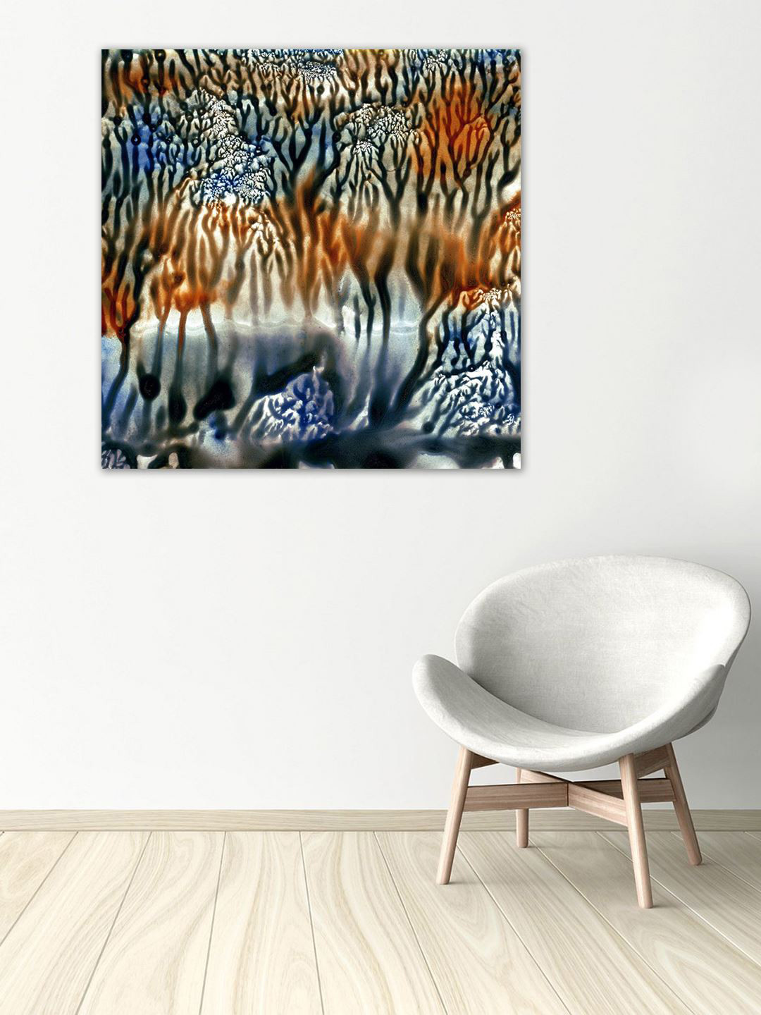 999Store White, Gold-Toned & Yellow Abstract Wall Art