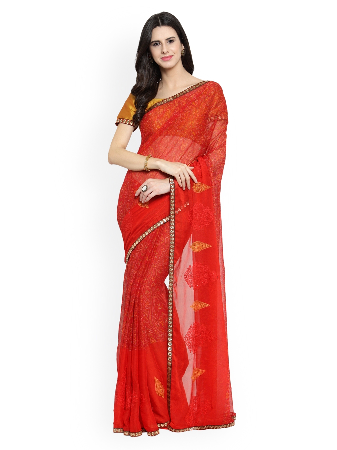Chiffon saree top in myntra