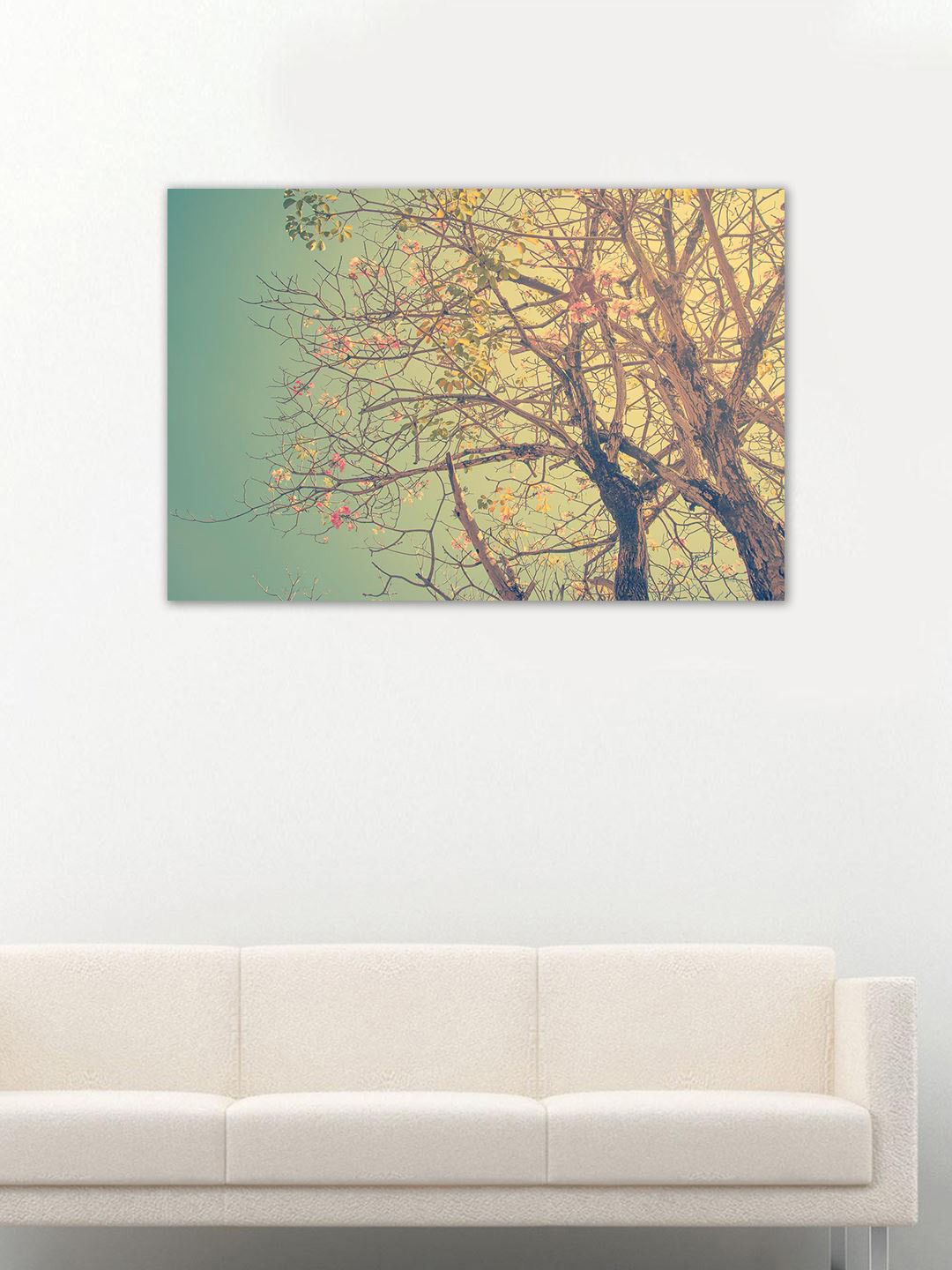999Store Blue & Yellow Tree Hand-Painted Wall Art