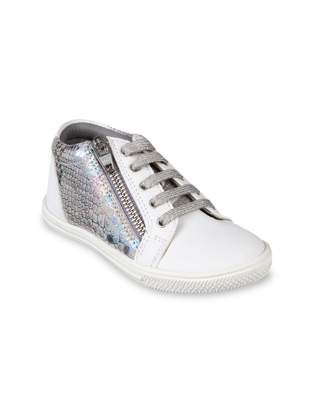 Buy Beanz Boys White Leather Sneakers 