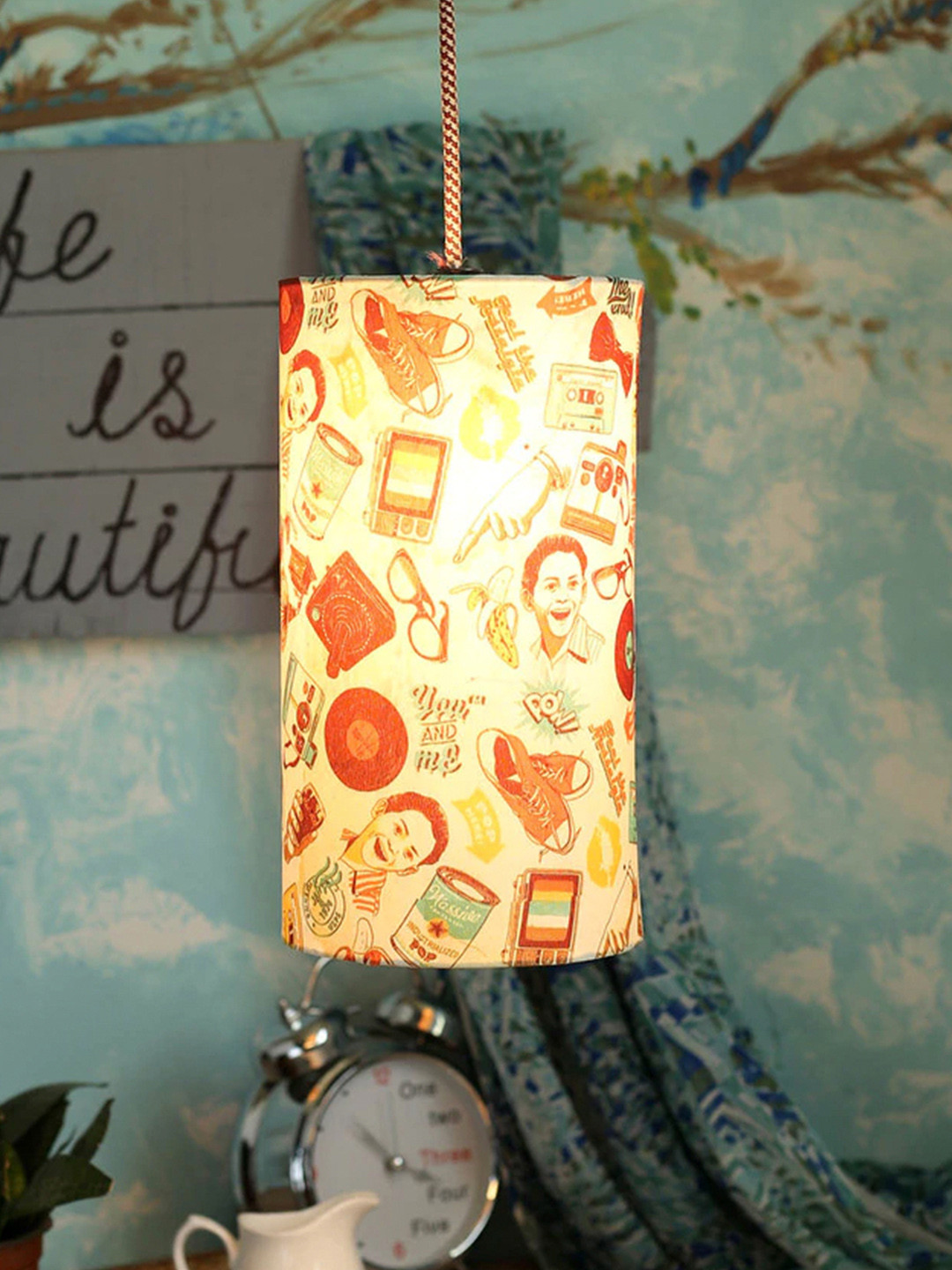 green girgit White Boy Toys Cylindrical Hanging Shade