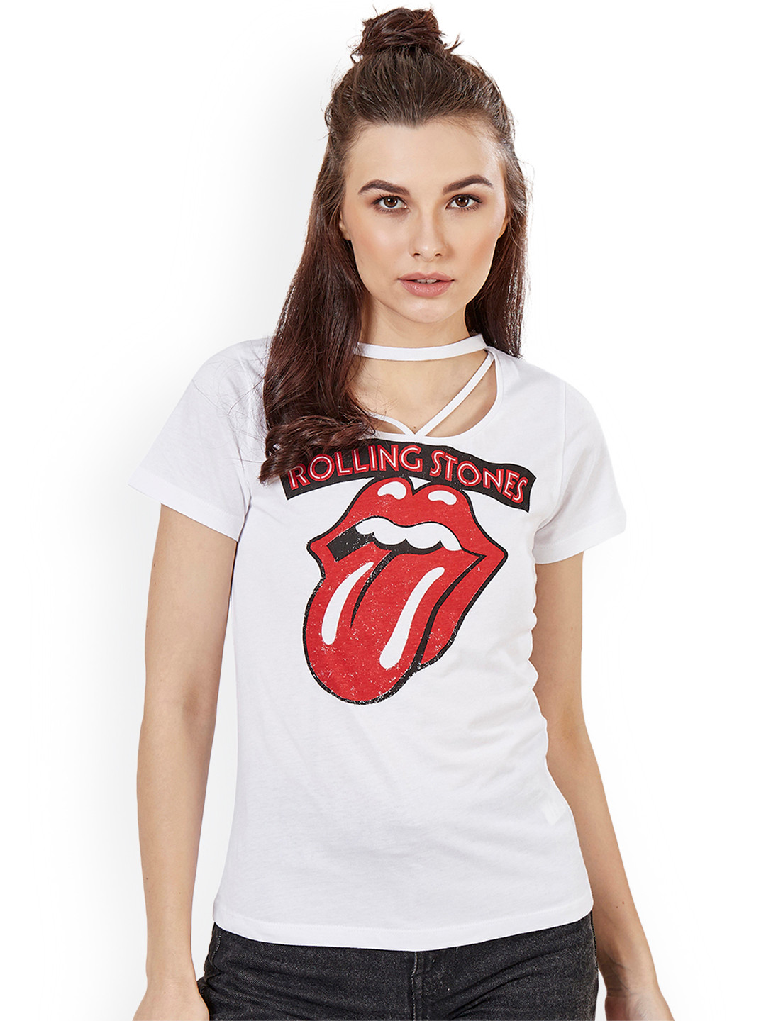 Rolling stones t shirt womens white Clearance