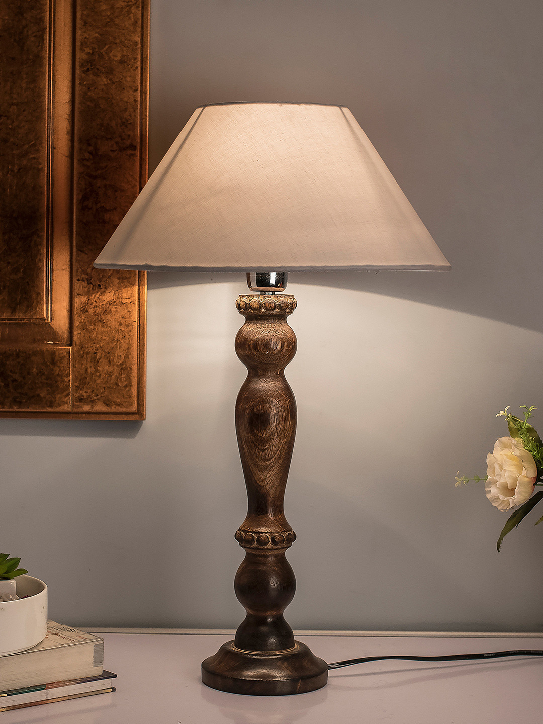 Homesake Black Solid Handcrafted Eureka Polka Table Lamp with Shade