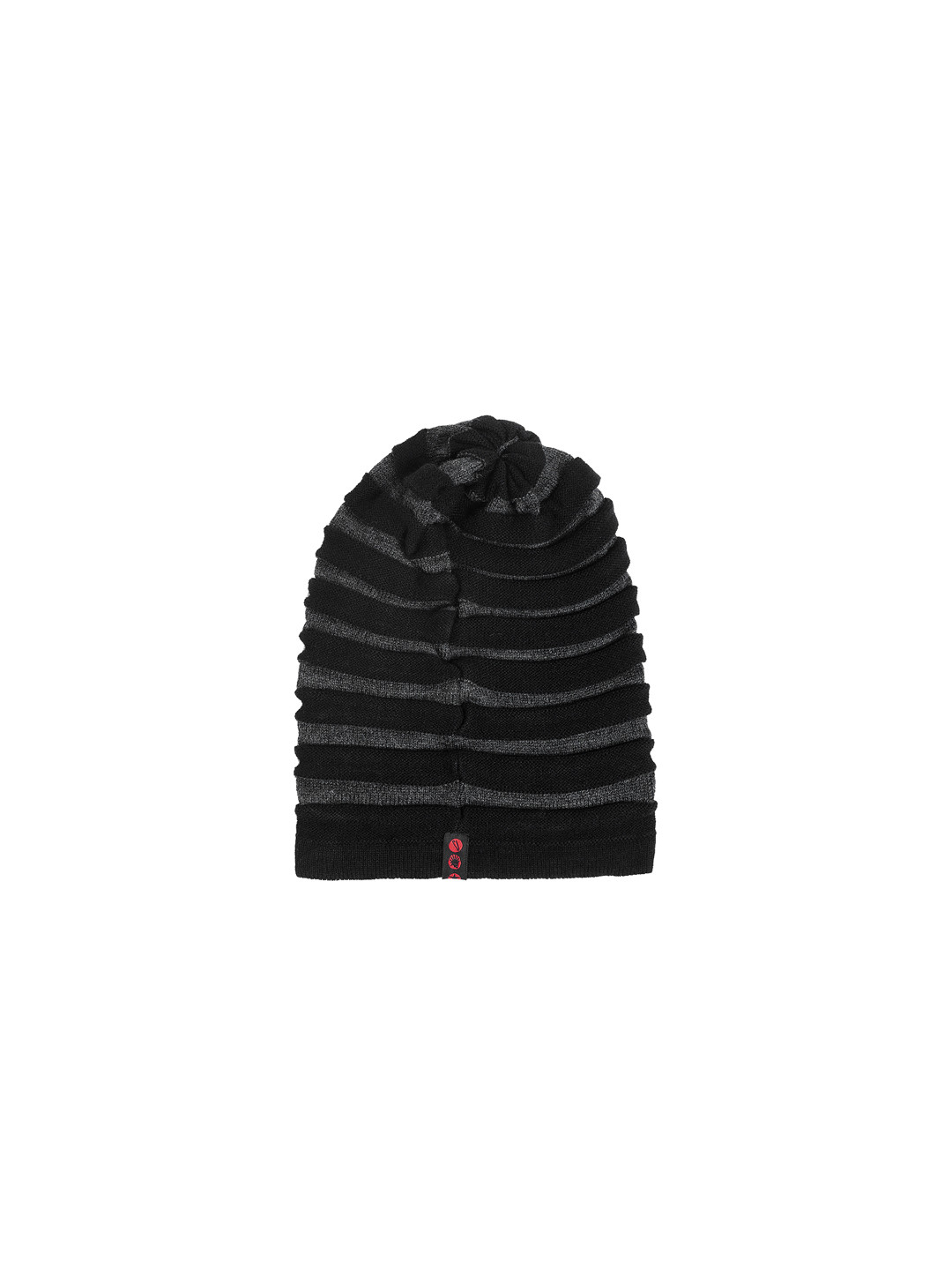 PUNK Men Black & Grey Self Design Beanie