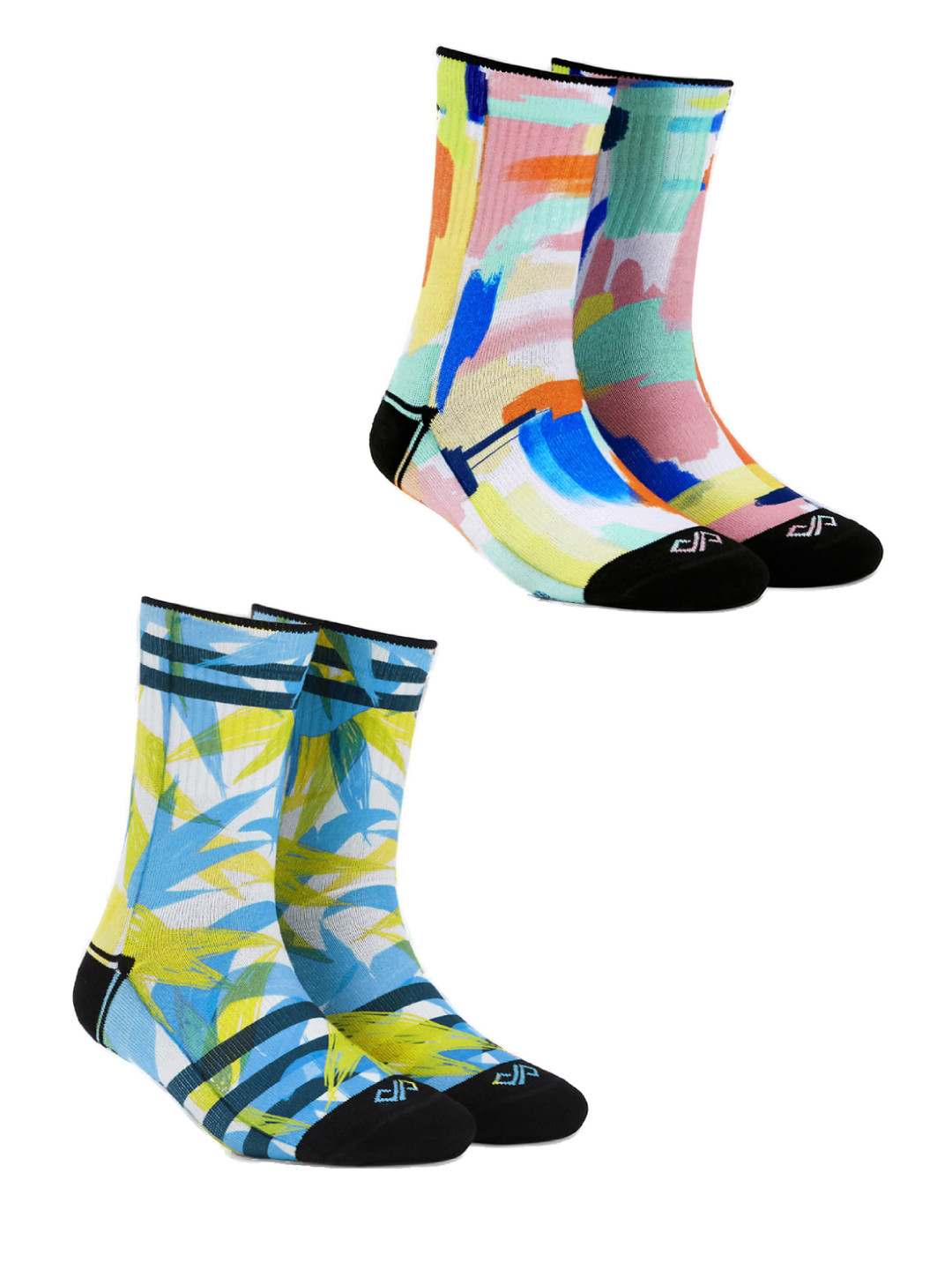 Dynamocks Unisex Pack of 2 Multicoloured Patterned Calf-Length Socks