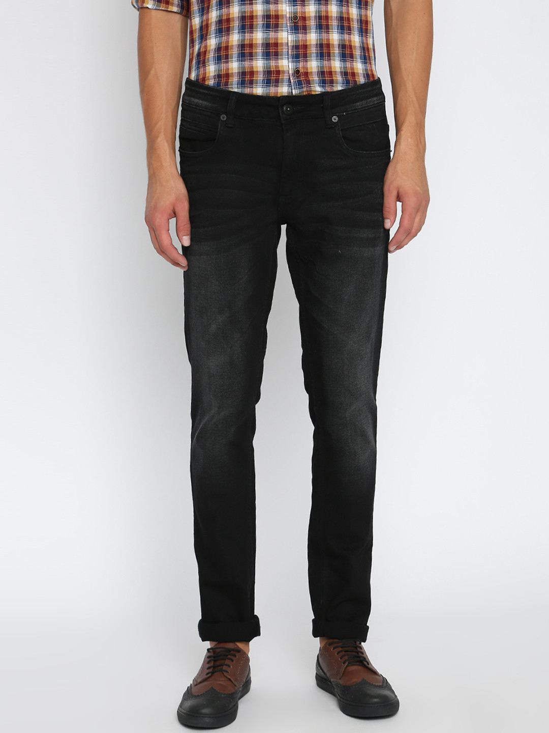 Basics Men Black Super Skinny Fit Low-Rise Clean Look Stretchable Jeans