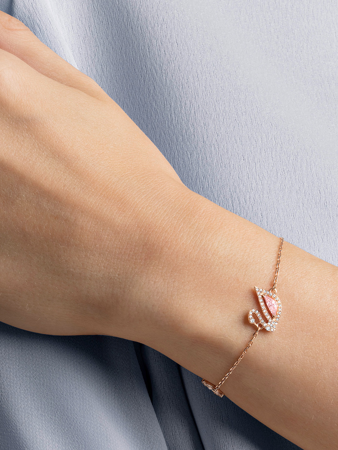 SWAROVSKI Rose Gold Alloy Rose Gold-Plated Charm Bracelet