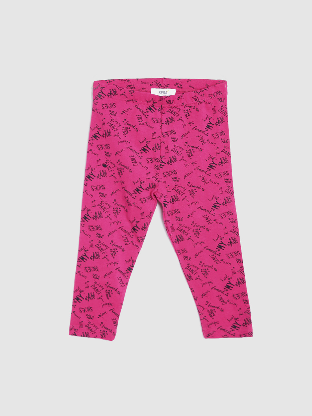 Sera Girls Pink Printed Ankle-Length Leggings