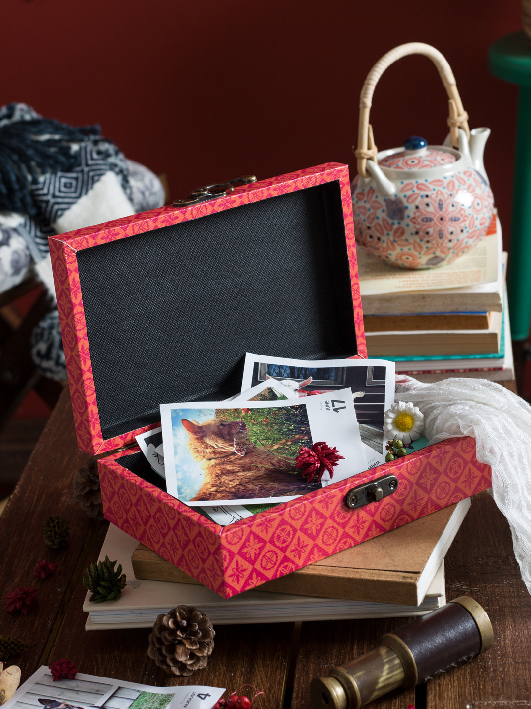 Chumbak Pink & Yellow Storage Box Organiser