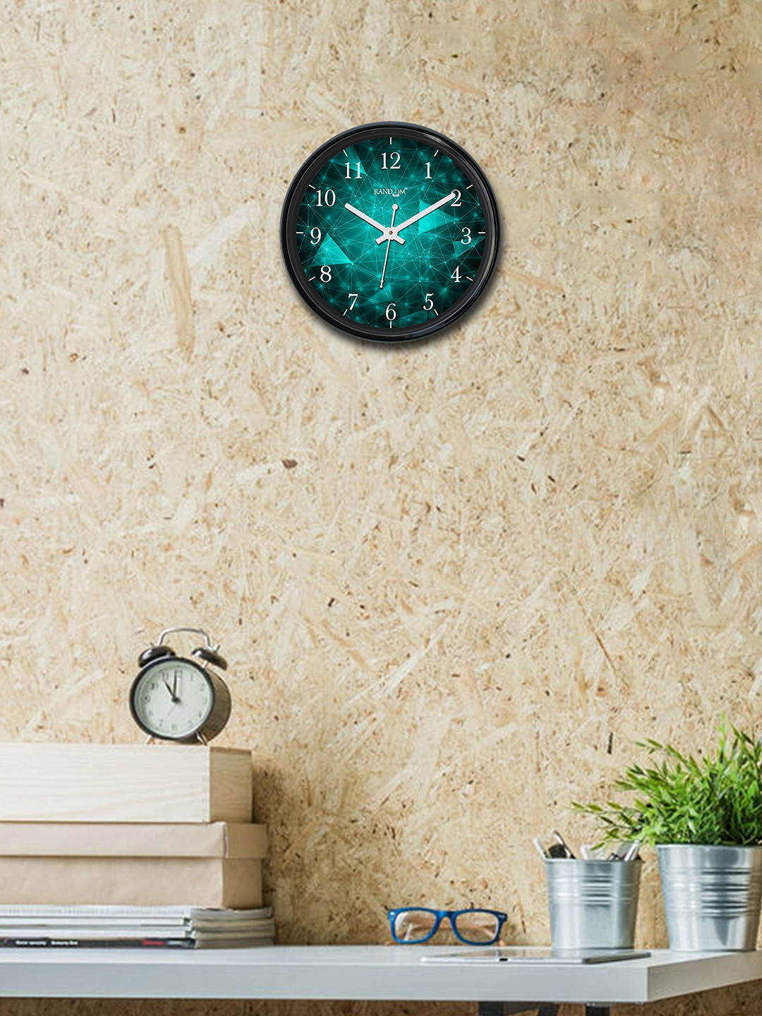 RANDOM Turquoise Blue Round Printed Analogue Wall Clock RC-6304