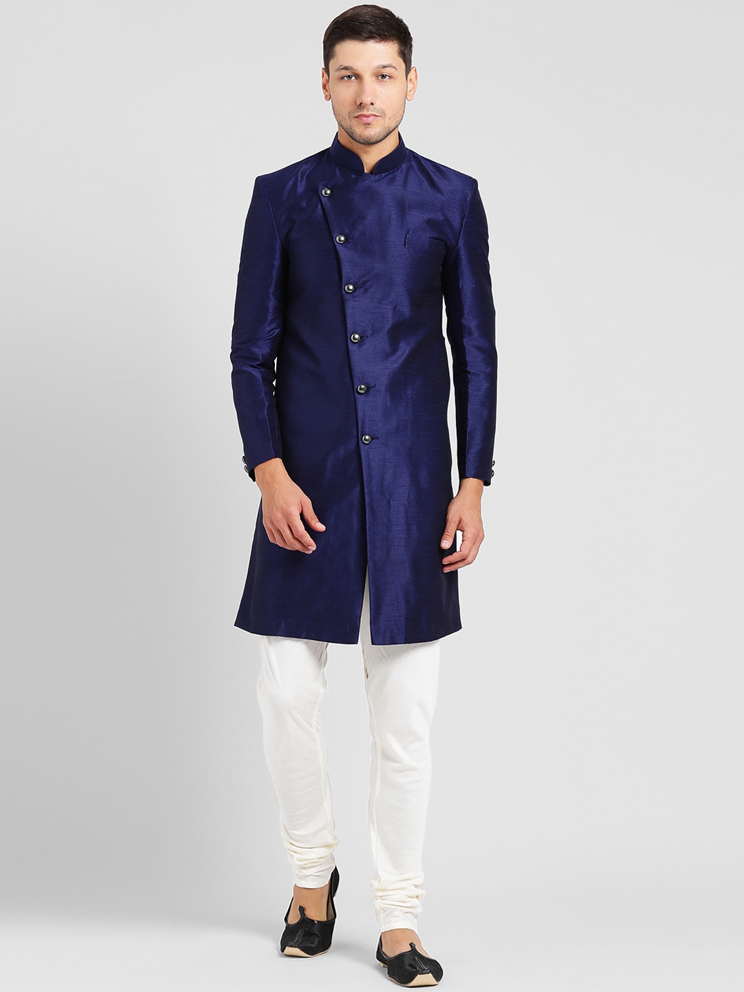 Buy KISAH Men Blue Off White Sherwani Set Sherwani for Men