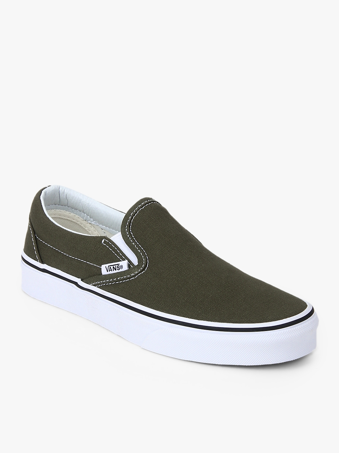 Buy Vans Unisex Olive Green Classic Slip On Sneakers Casual