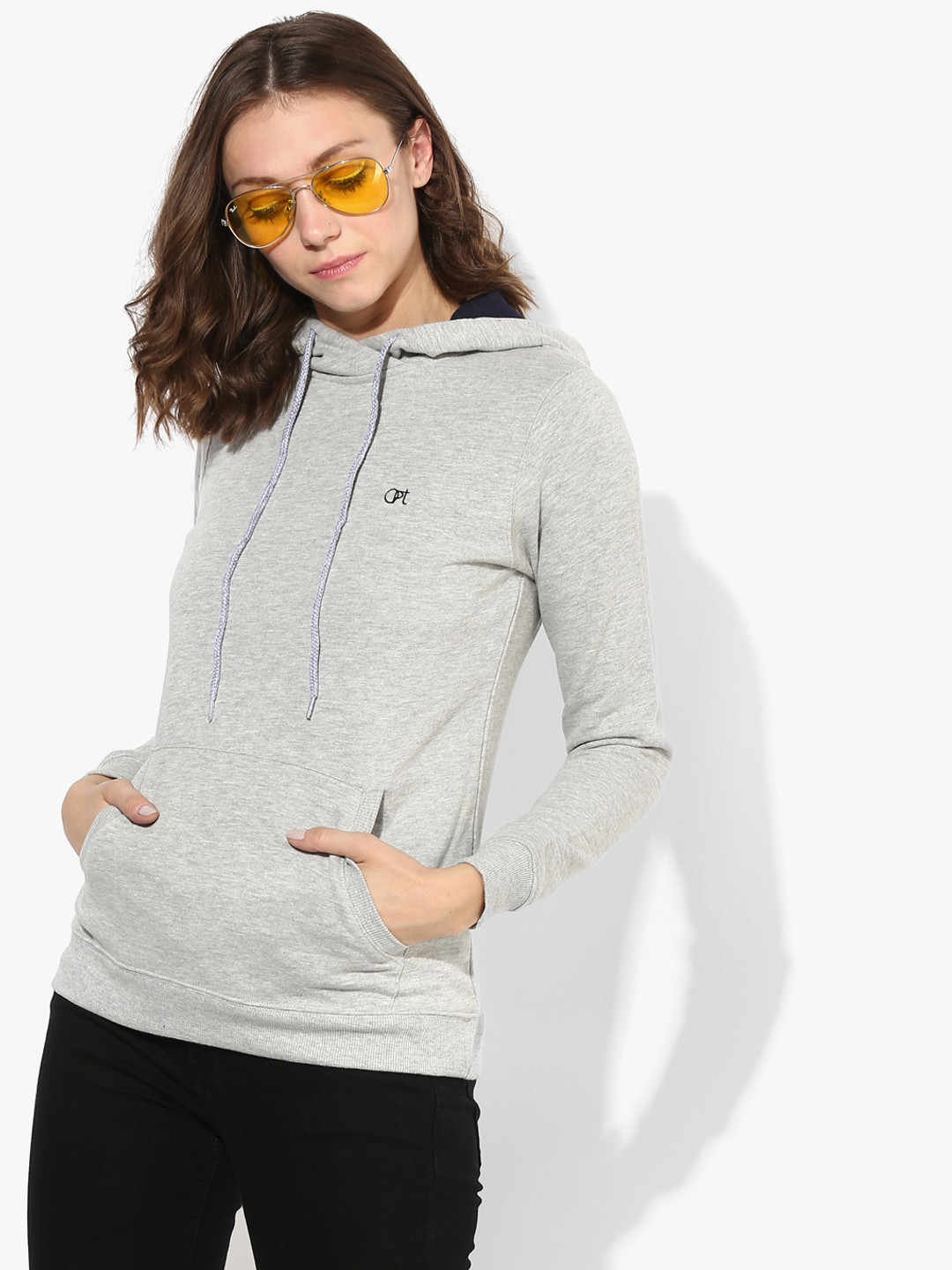 Grey Solid Hoodie