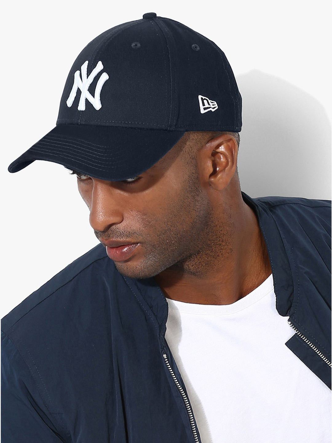 New Era Men Navy Blue Solid Baseball Cap