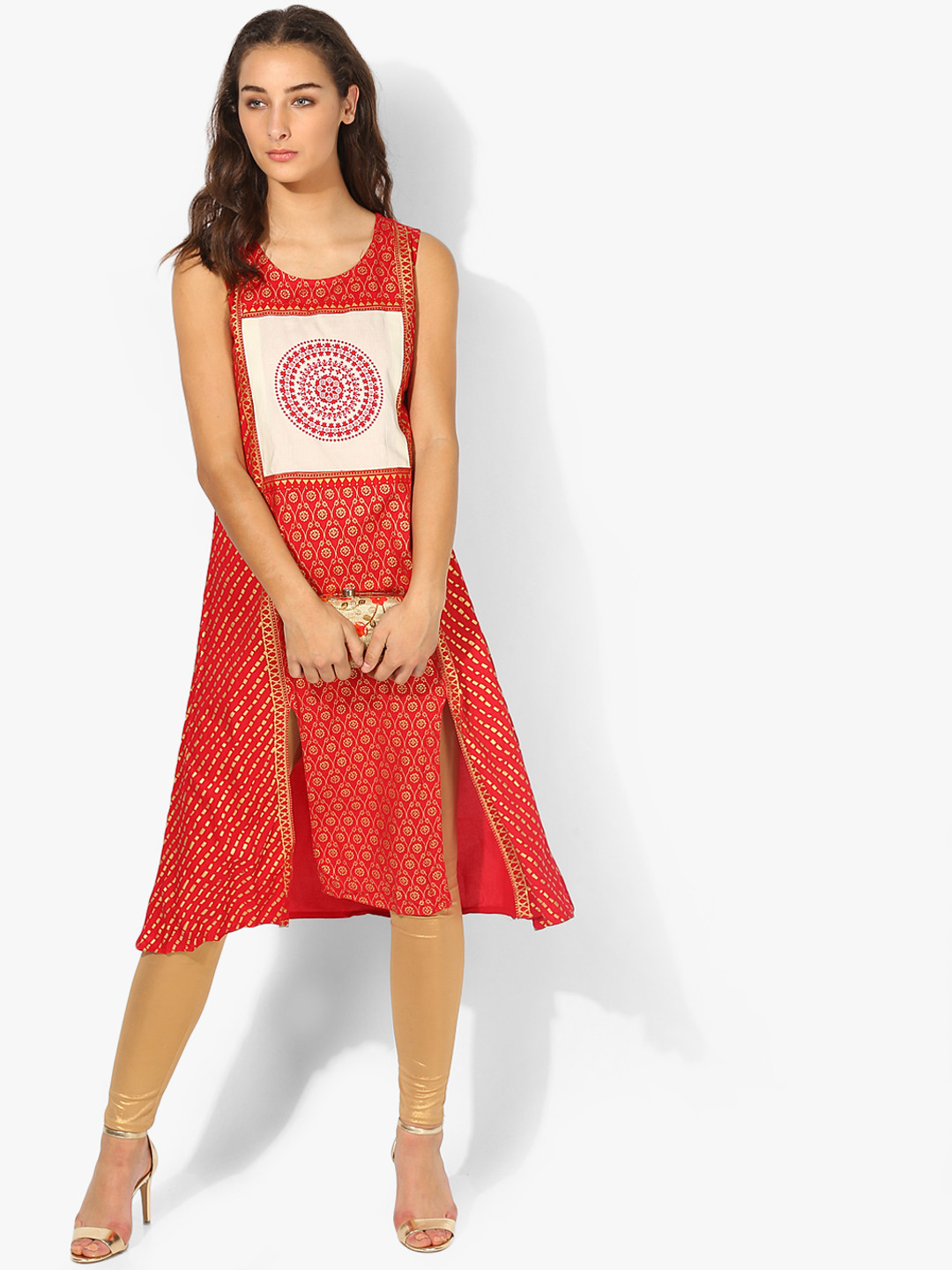 RANGMANCH BY PANTALOONS Women Red Printed A-Line Kurta