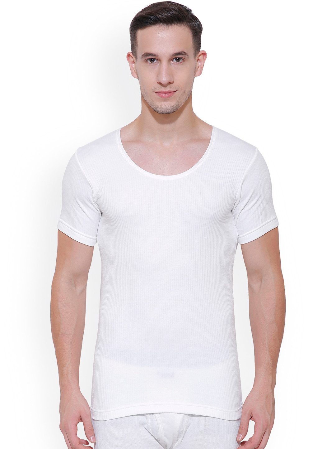 BODYCARE INSIDER Men Off White Solid Thermal Top B106_95