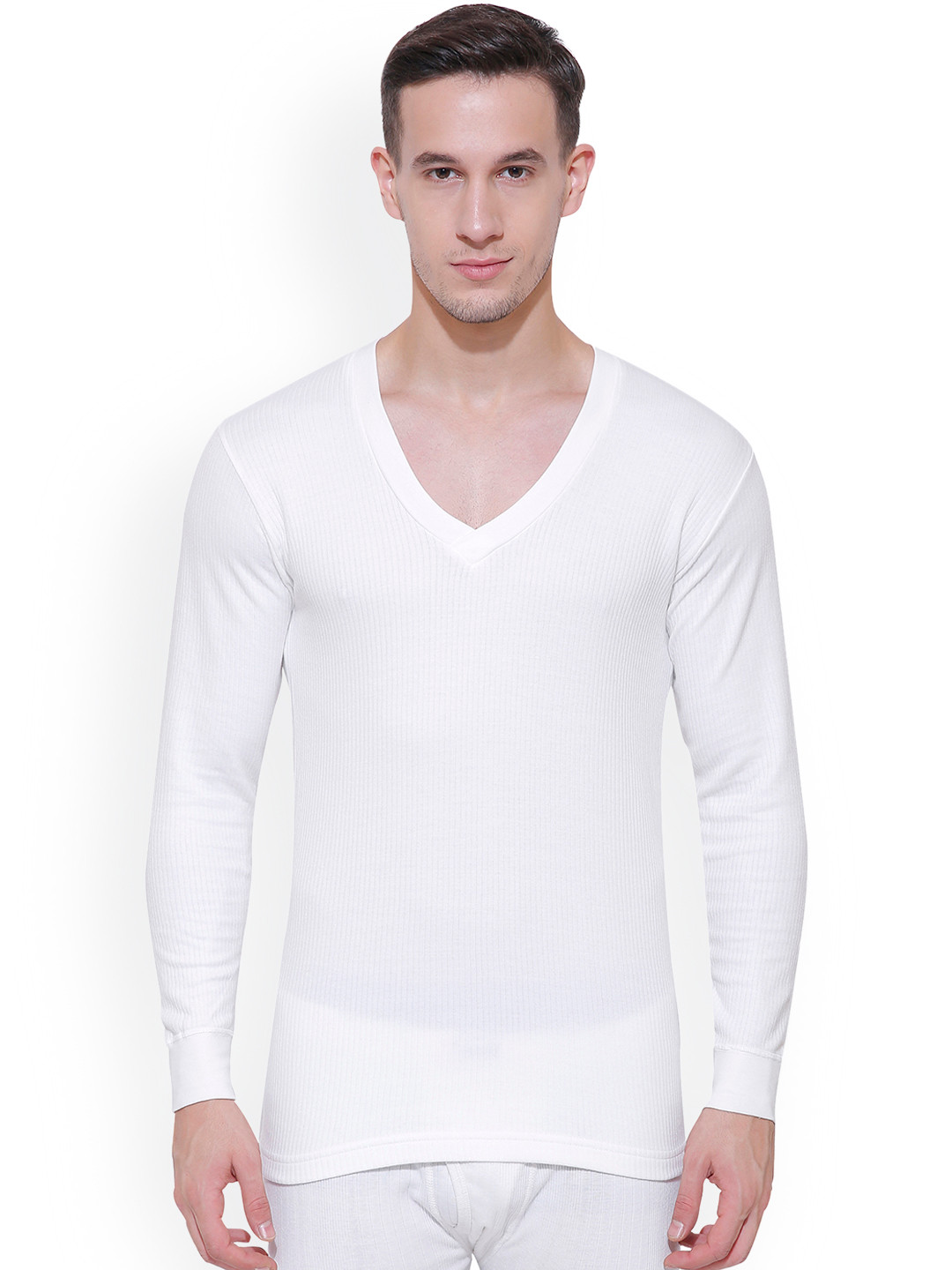 BODYCARE INSIDER Men Off White Solid Thermal Top B104_80