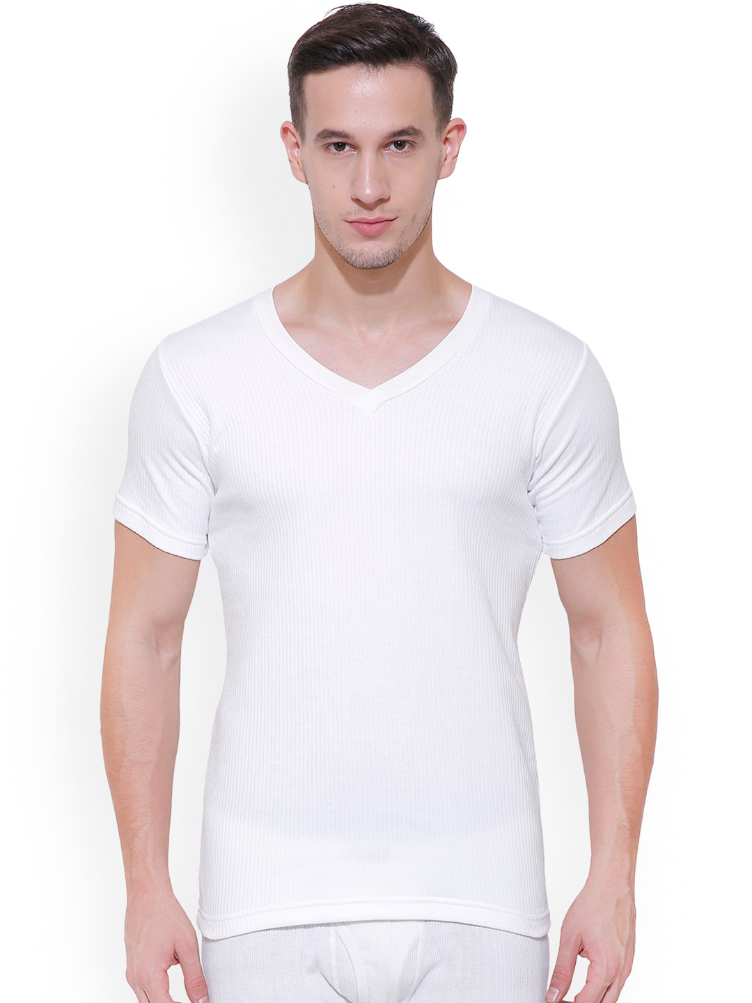 BODYCARE INSIDER Men Off White Solid Thermal Top B103_90